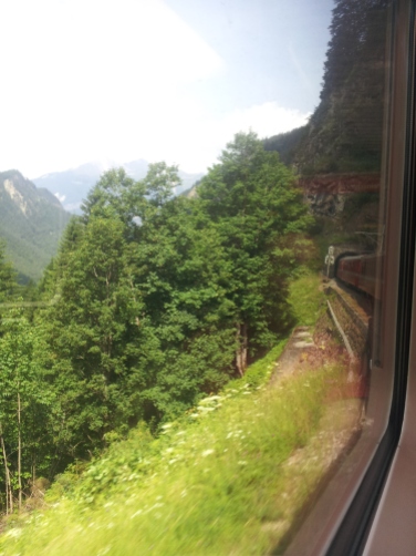 Bye bye Engadin, going down on the train